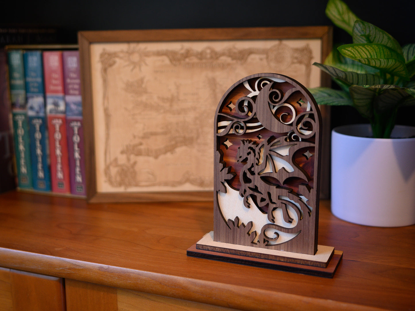 Dragon Bookshelf Sign