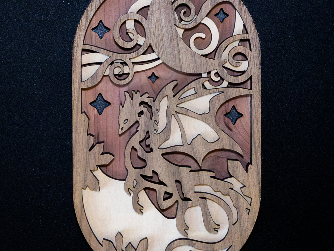 Dragon Ornament: Layered Wood Fantasy Dragon