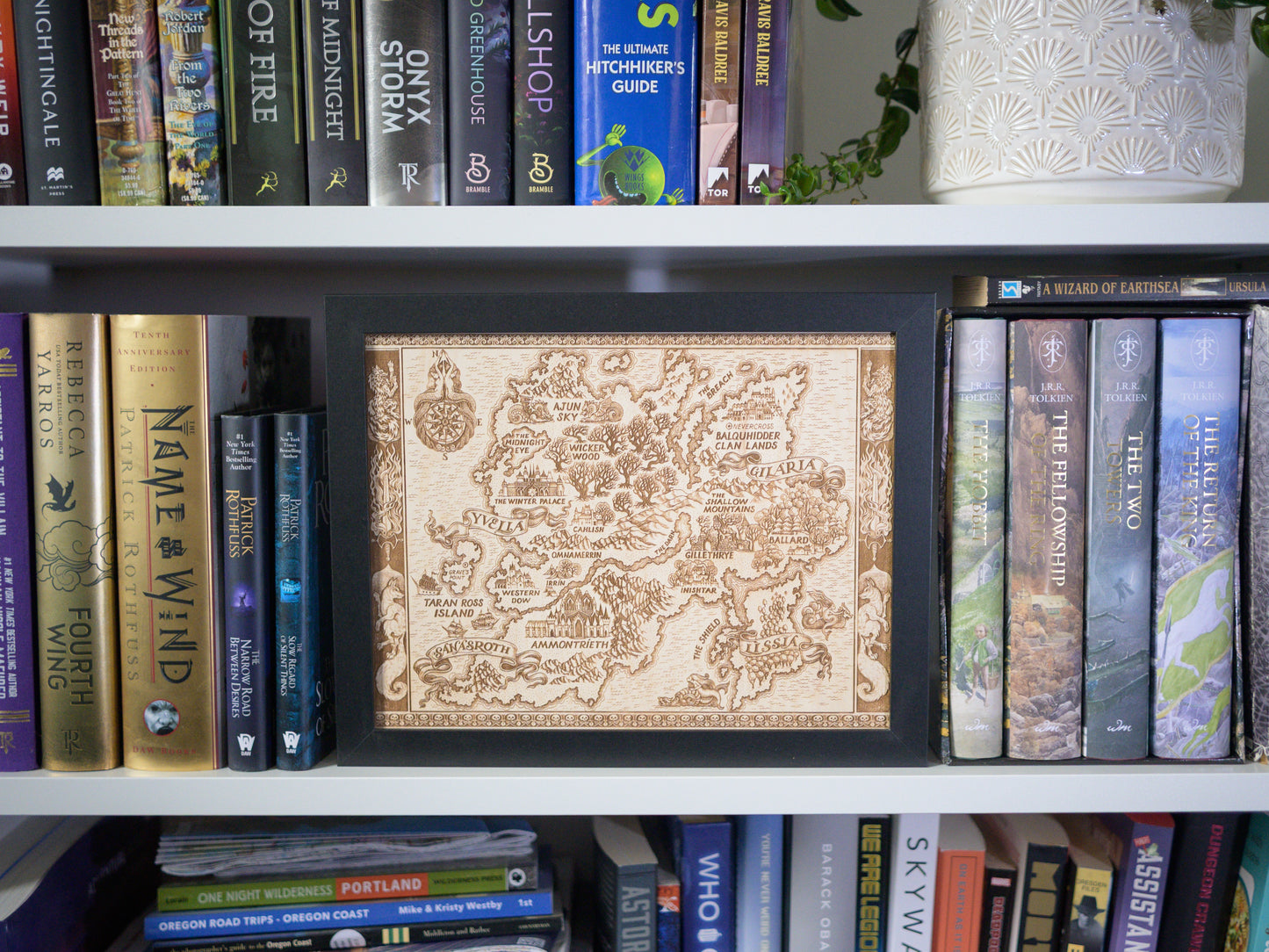 Quicksilver Map, Wood Engraved Map of Fae & Alchemy Book 1