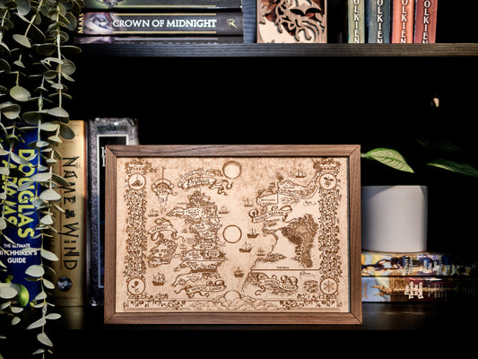 A Court of Thorns and Roses Map, Wood Engraved Map of Prythian