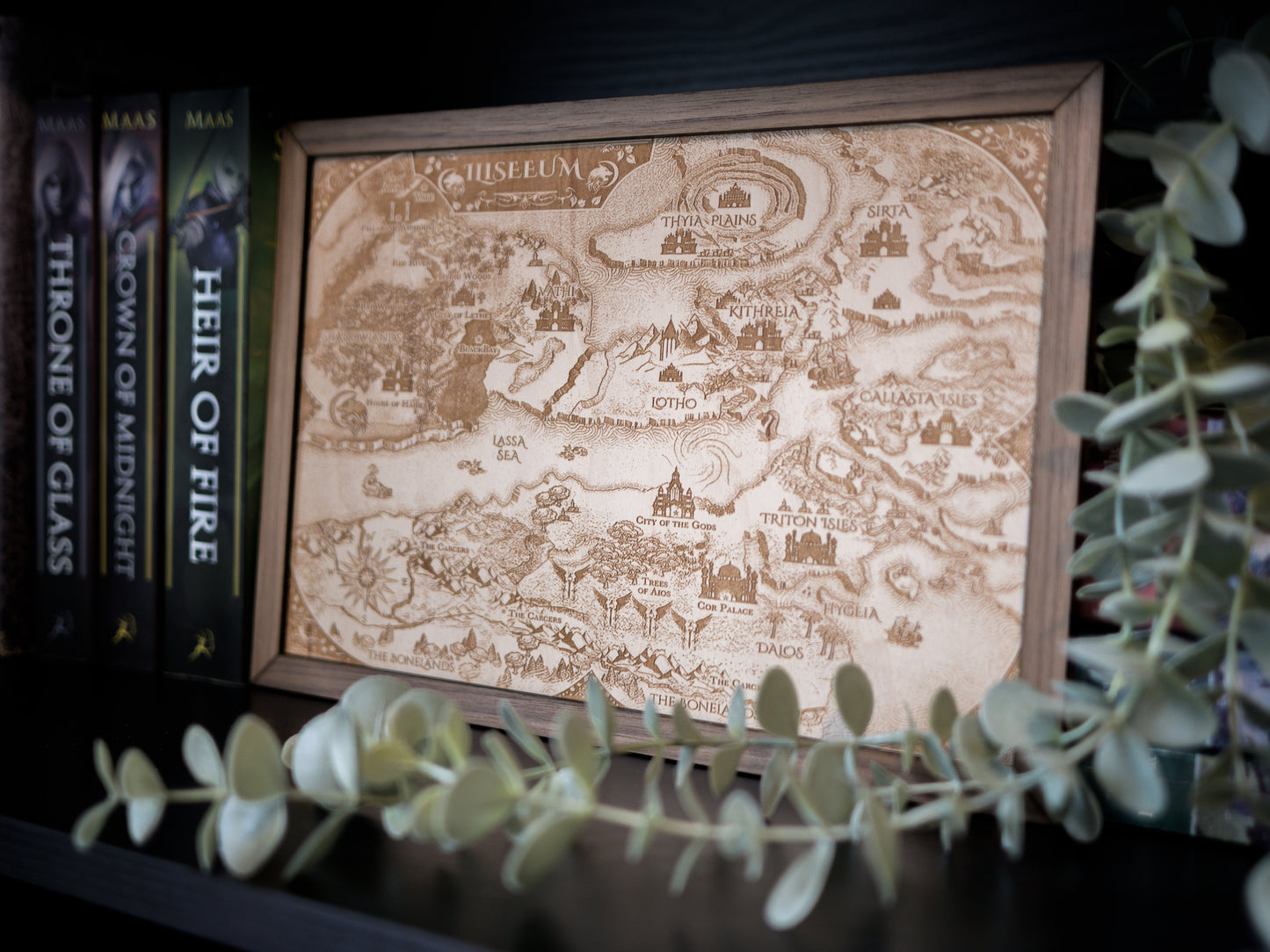 Flesh & Fire: Iliseeum Wood Engraved Display Map