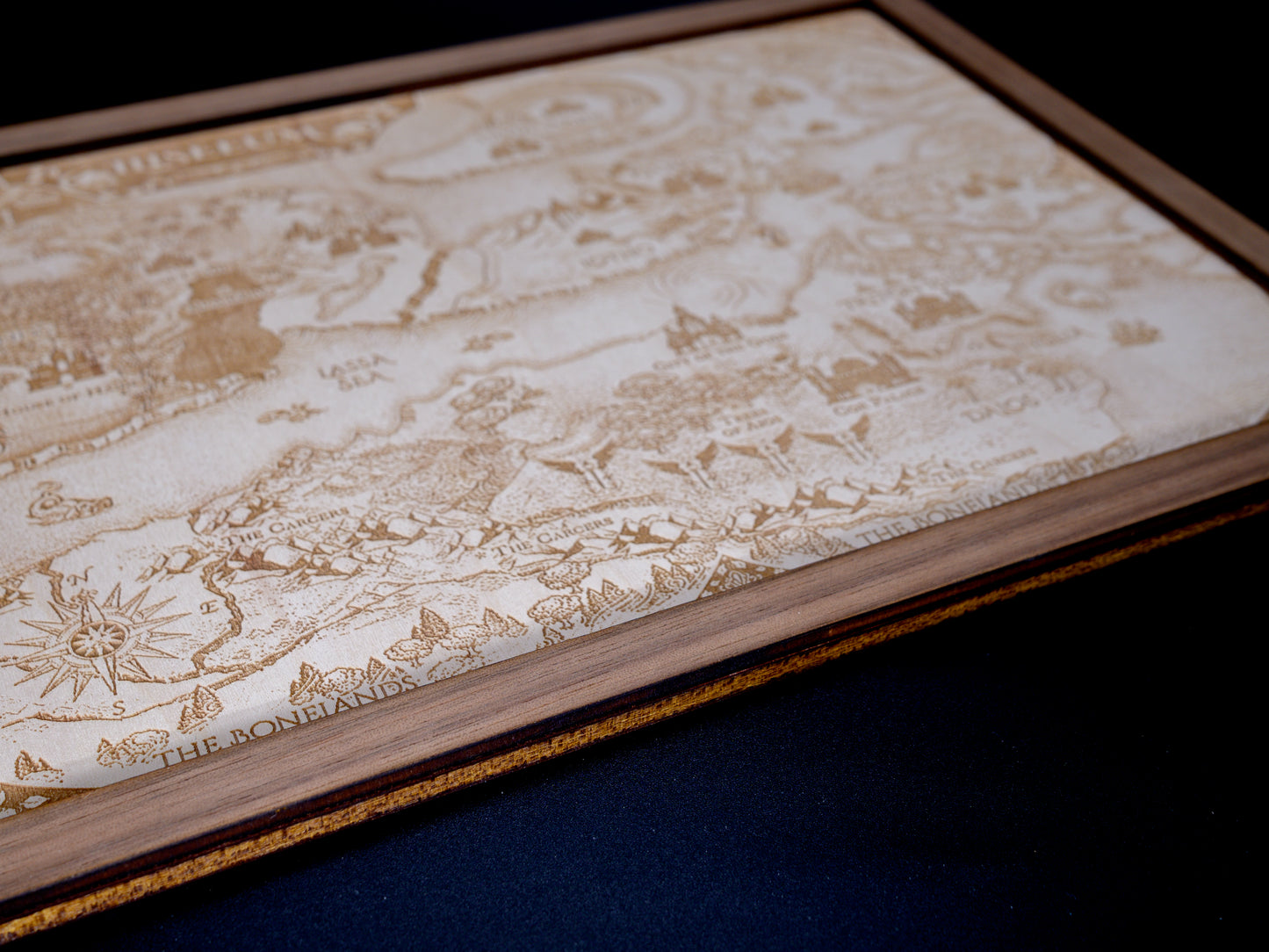 Flesh & Fire: Iliseeum Wood Engraved Display Map