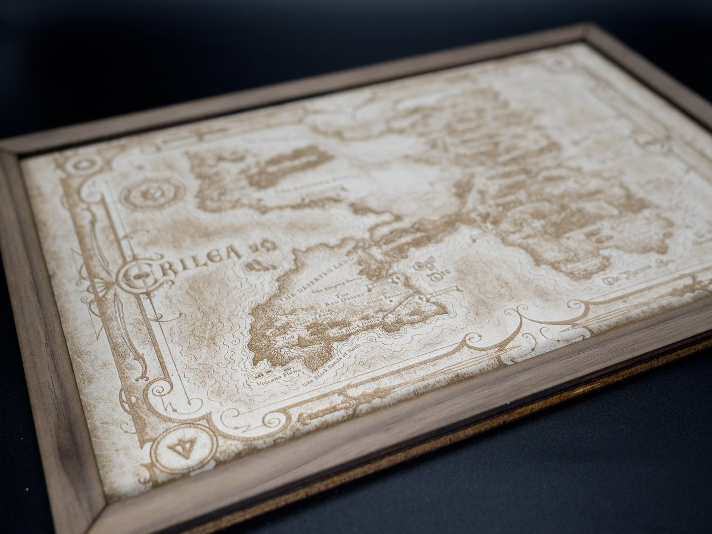 Throne of Glass: Erilea Wood Engraved Display Map
