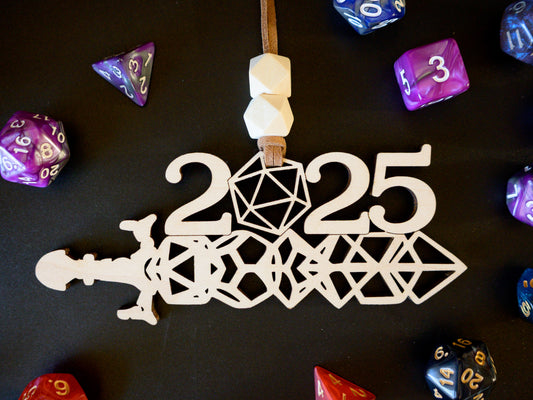 2025 Dice Sword Ornament for D&D/TTRPG