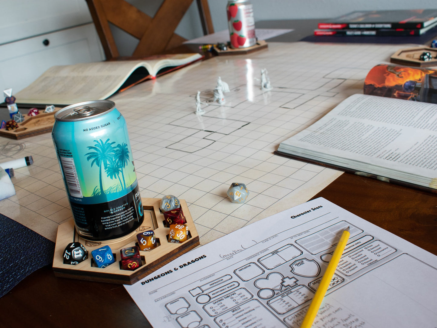 Set of 15 D&D Dice Tray Coasters, 14 Classes + DM