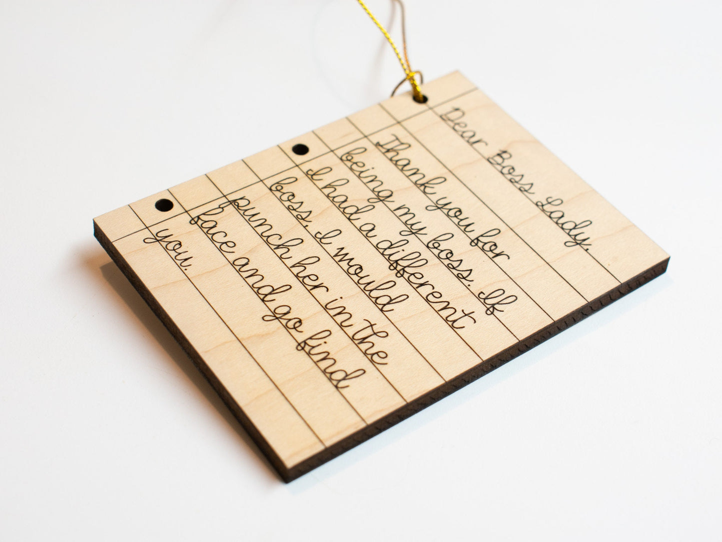 Dear Boss Lady Ornament, Funny Boss Gift, Christmas Gift or Gift Tag for Boss Lady