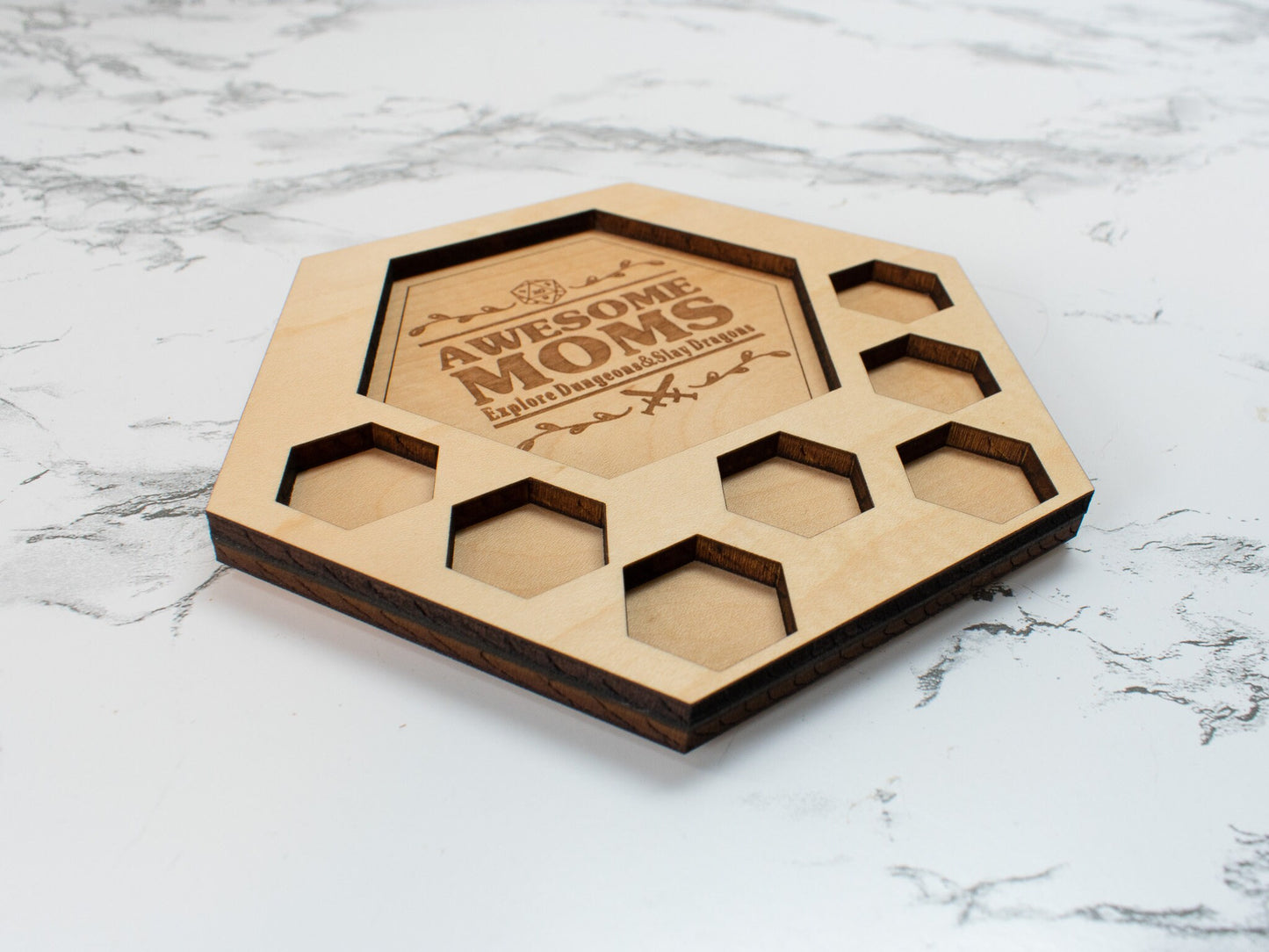 D&D Dice Tray Coasters for Mom and Dad, DnD / Pathfinder / Tabletop RPG Gaming Coasters
