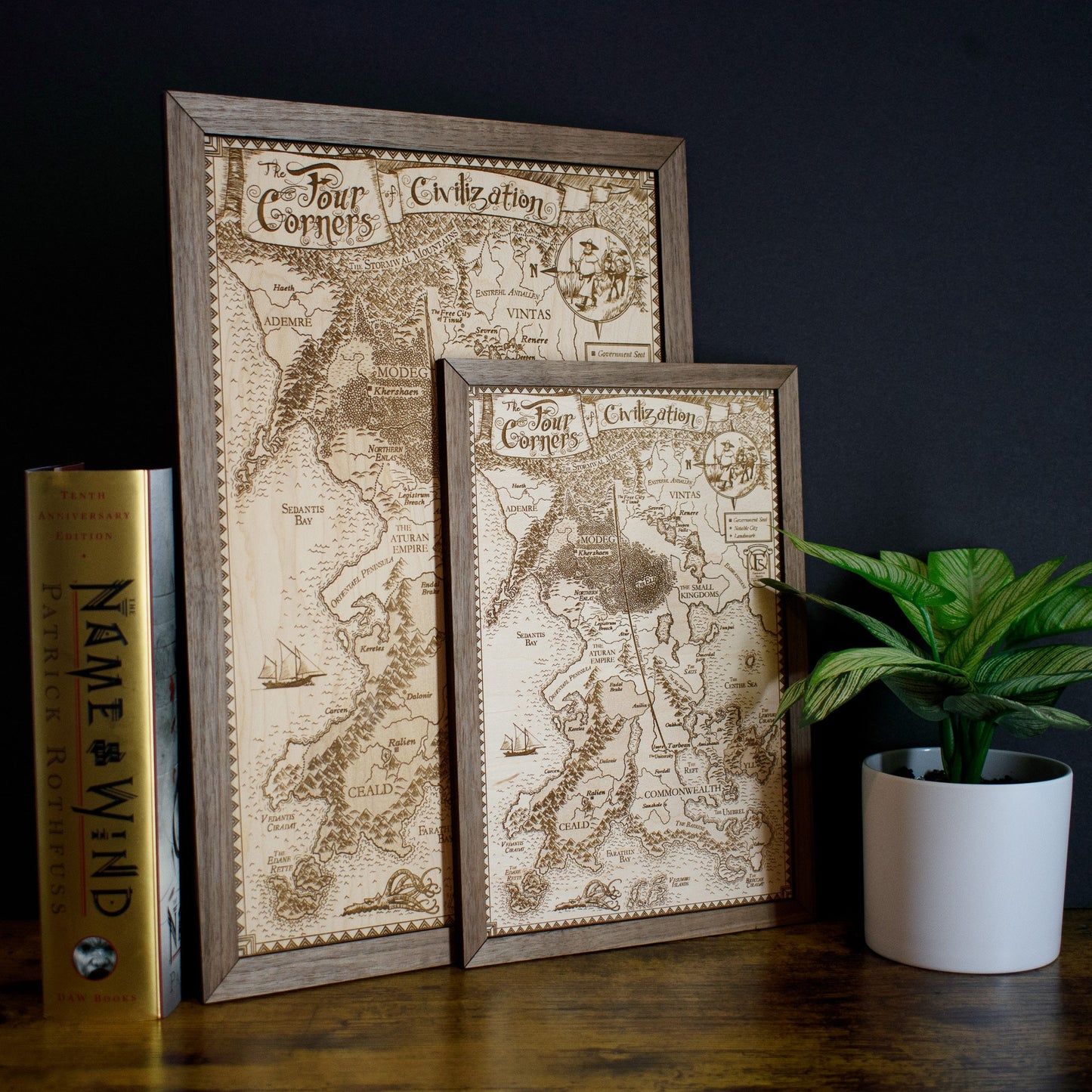 Name of the Wind Map, Kingkiller Chronicle Wood Map