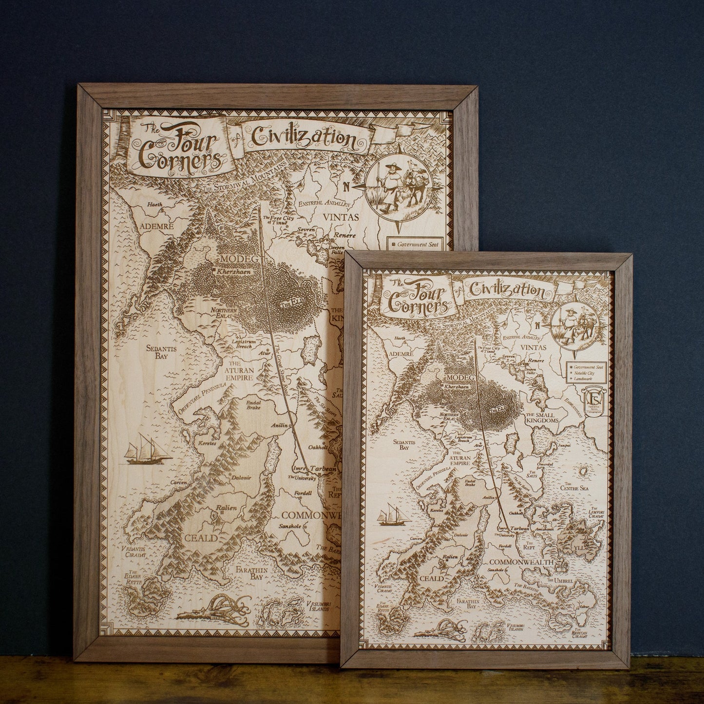 Name of the Wind Map, Kingkiller Chronicle Wood Map