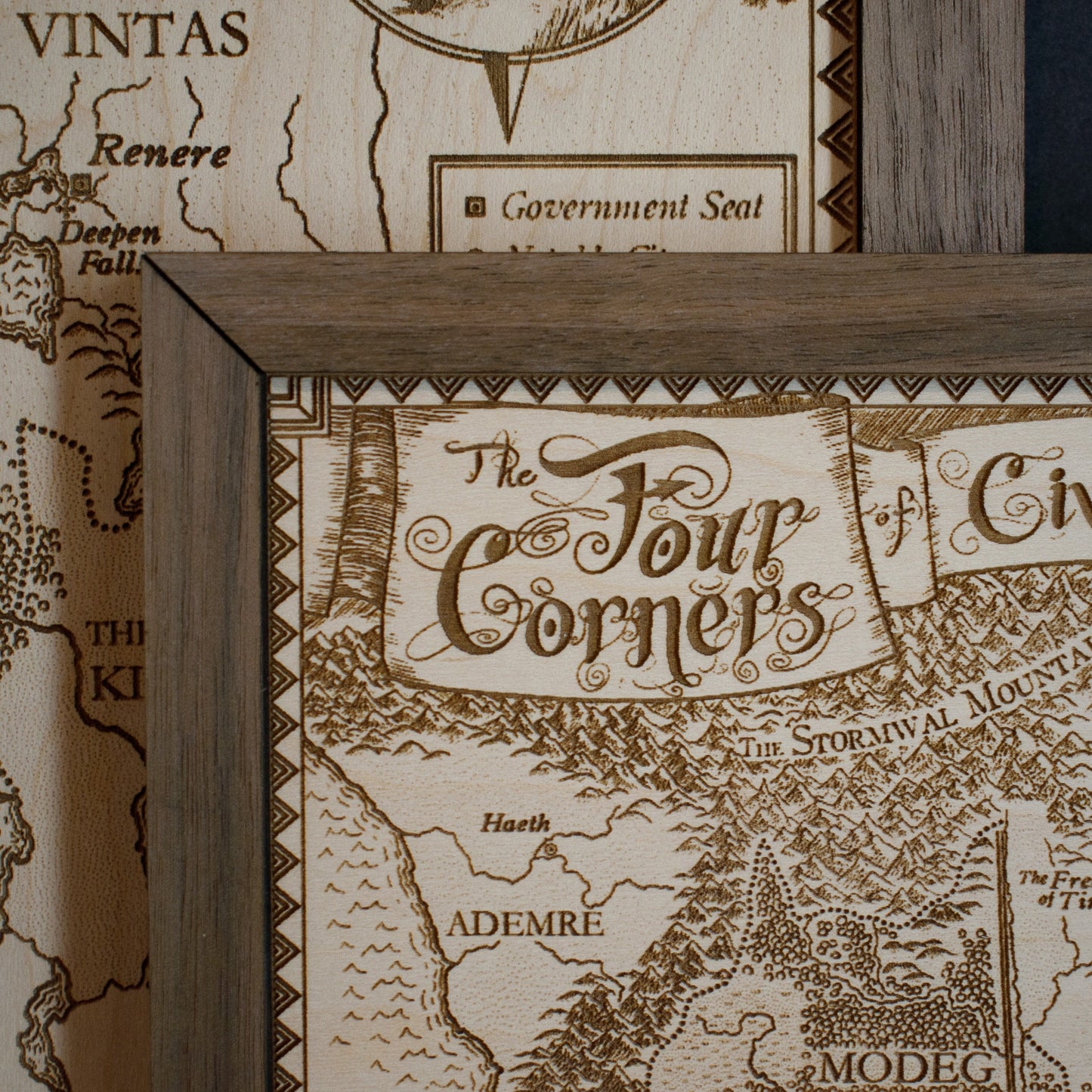 Name of the Wind Map, Kingkiller Chronicle Wood Map