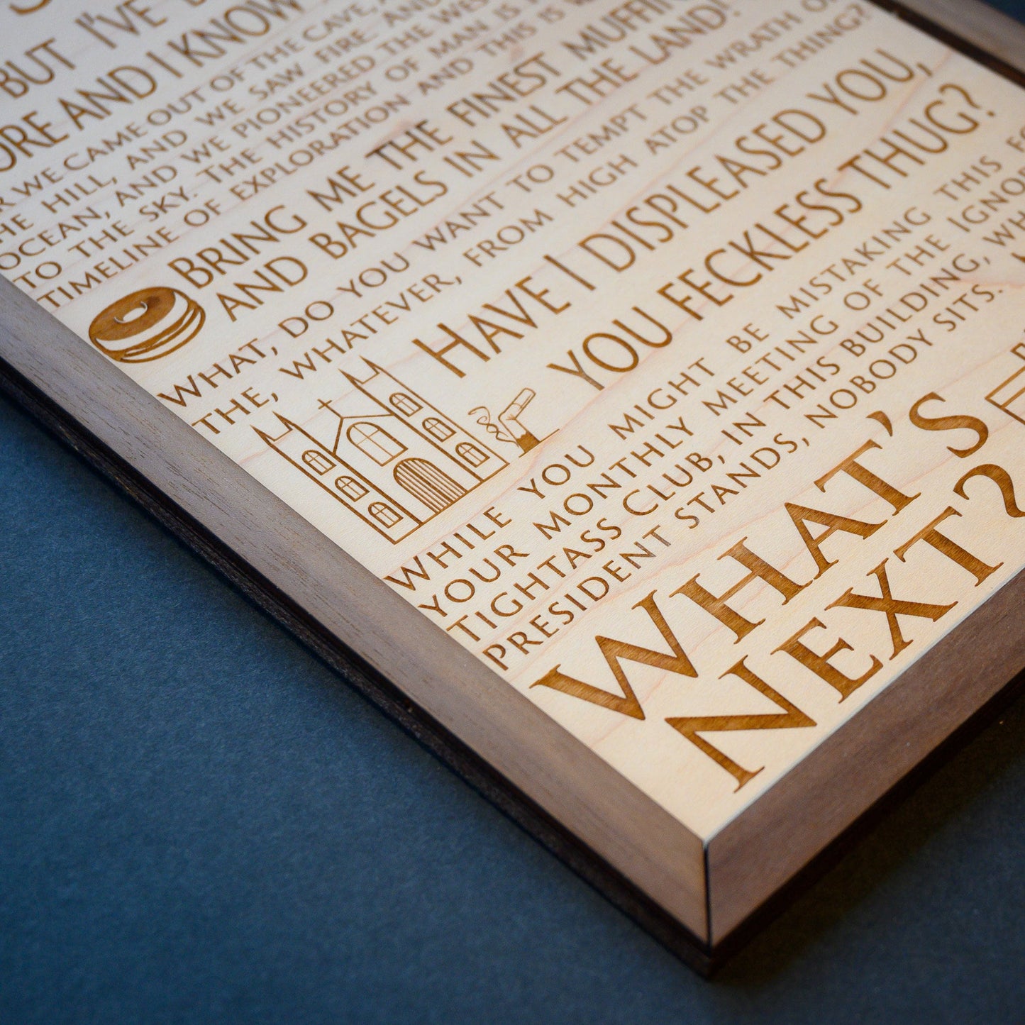 West Wing Wall Art, Wood Engraved West Wing Quote Display