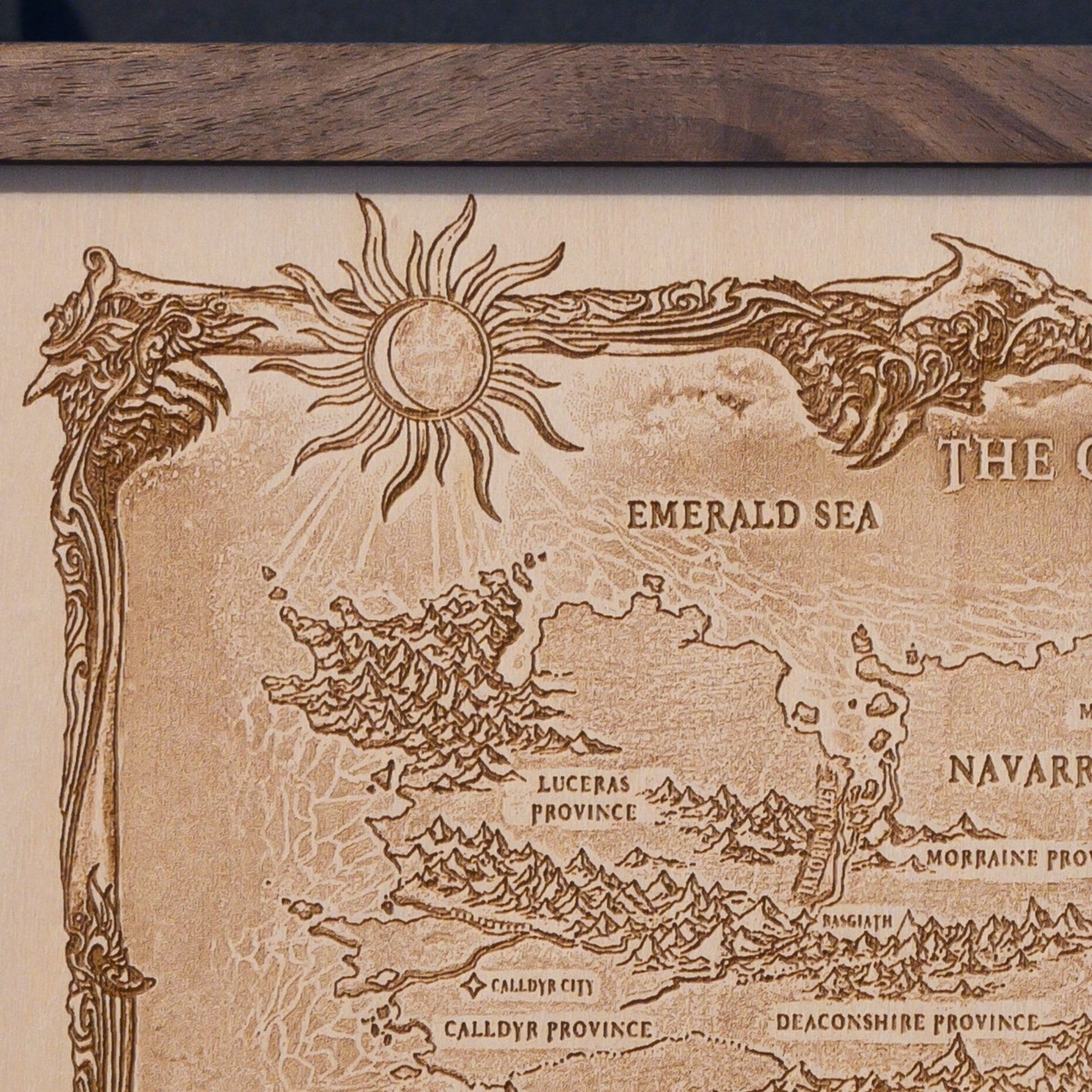Fourth Wing/Iron Flame Map, Wood Engraved Map
