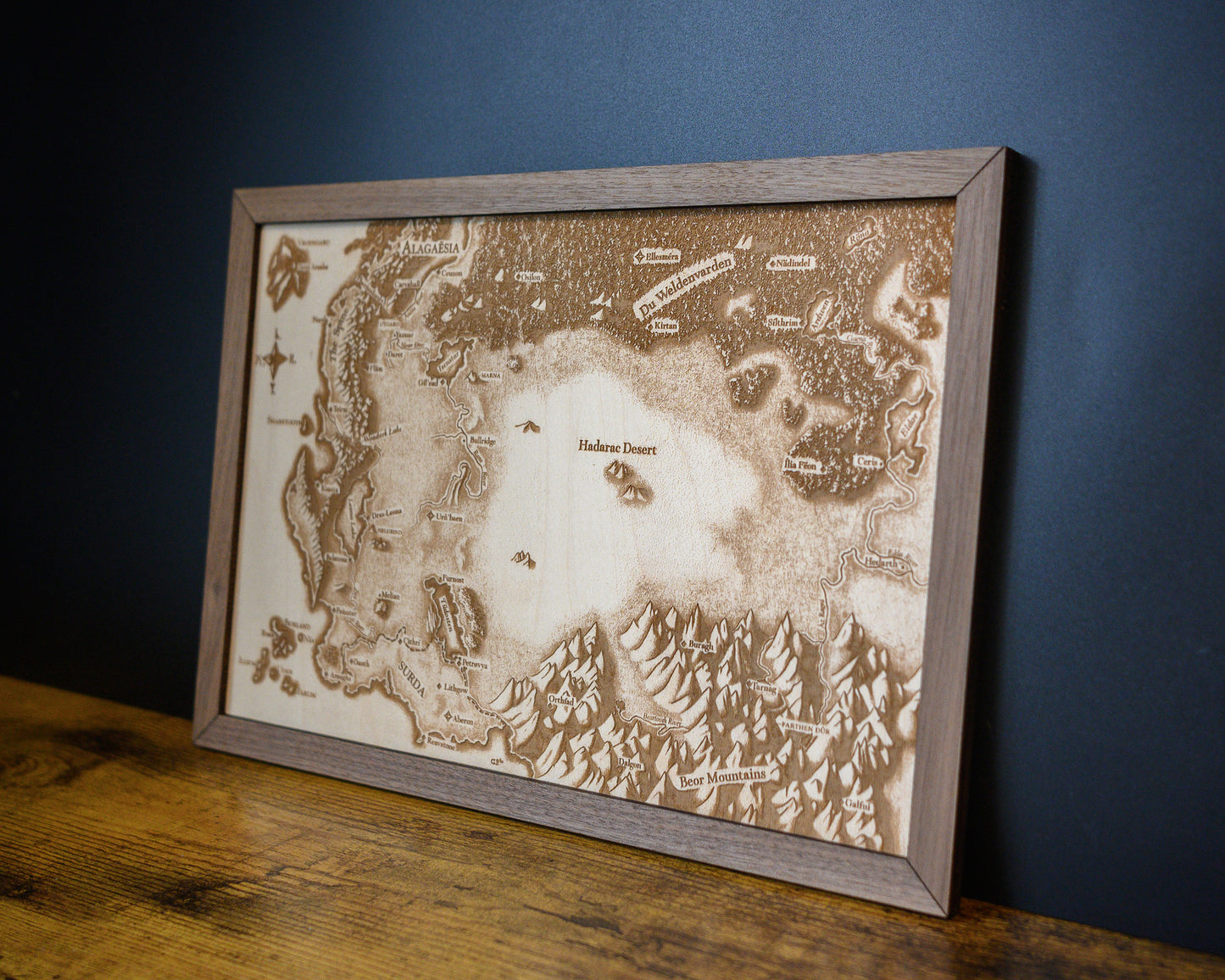 Eragon Wood Engraved Display Map