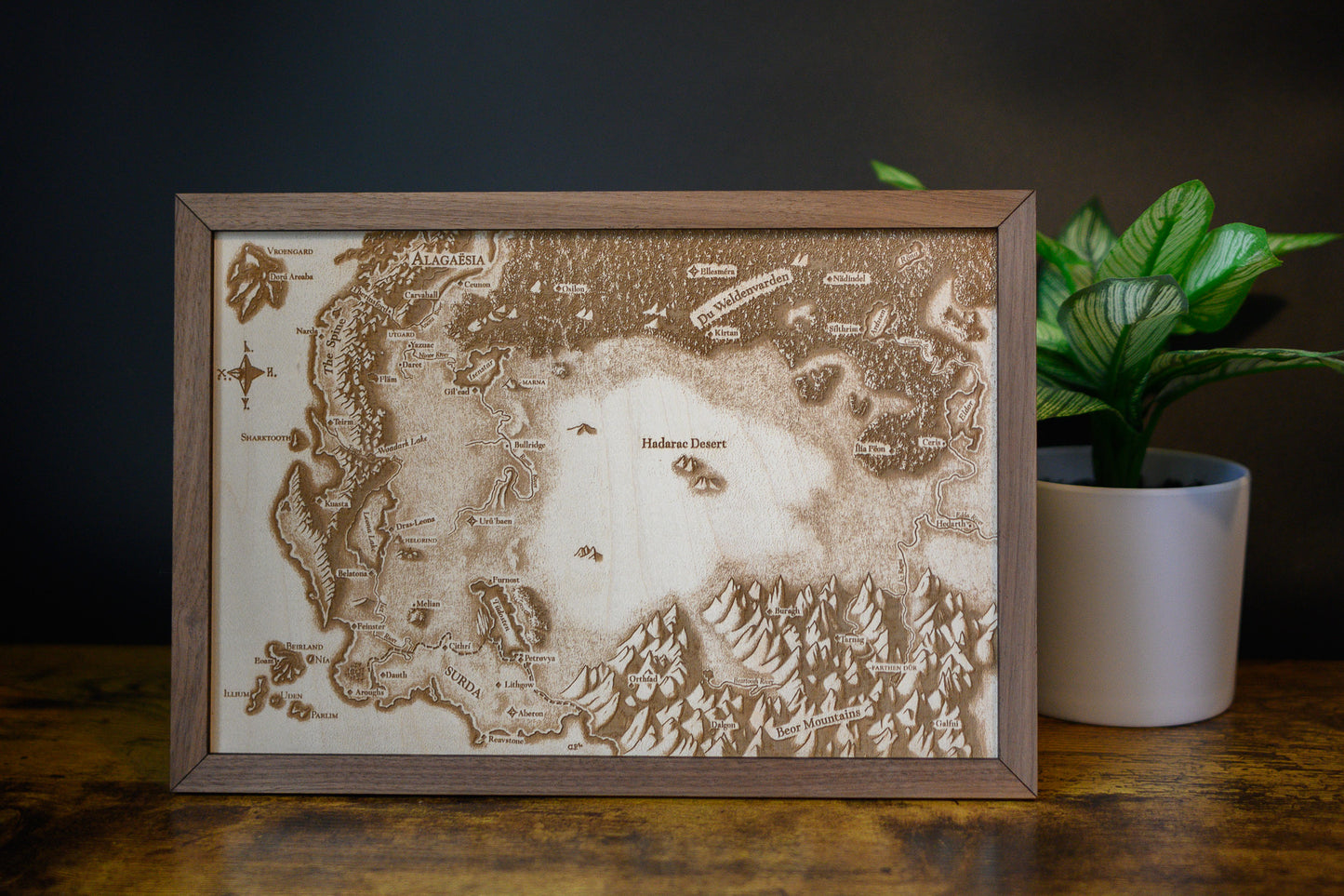 Eragon Wood Engraved Display Map