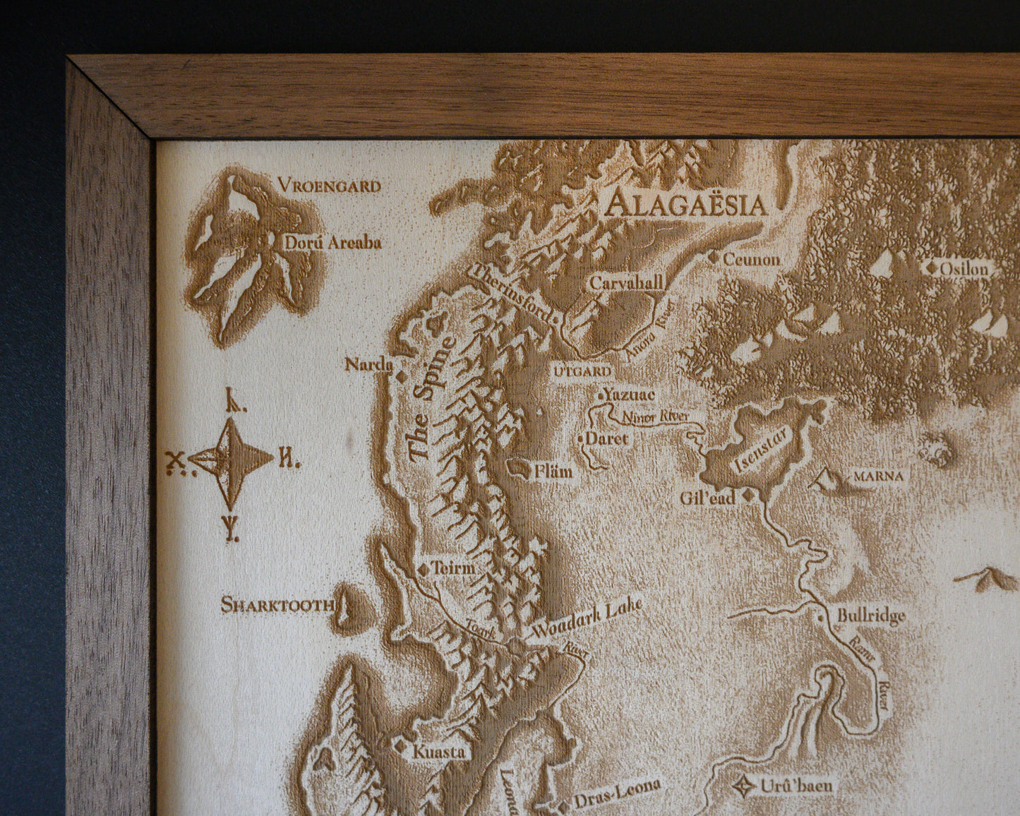 Eragon Wood Engraved Display Map