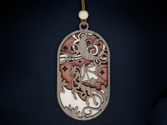 Dragon Ornament: Layered Wood Fantasy Dragon