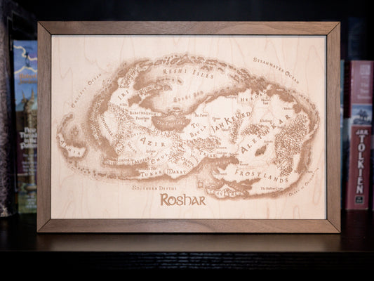 Roshar: Stormlight Wood Engraved Display Map