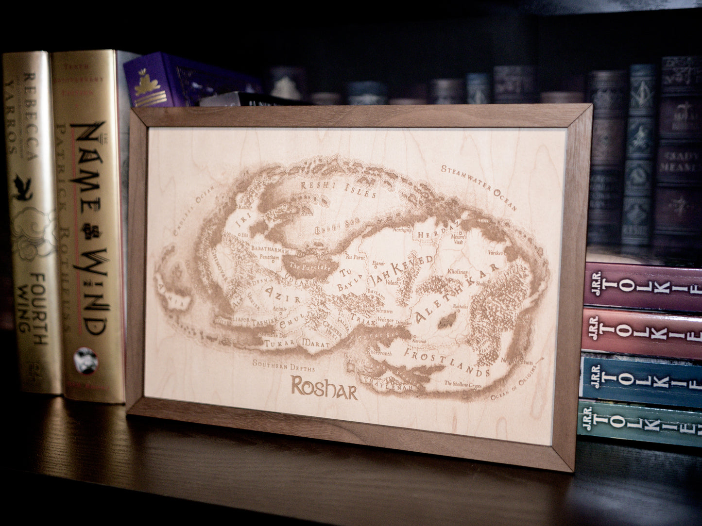 Roshar: Stormlight Wood Engraved Display Map