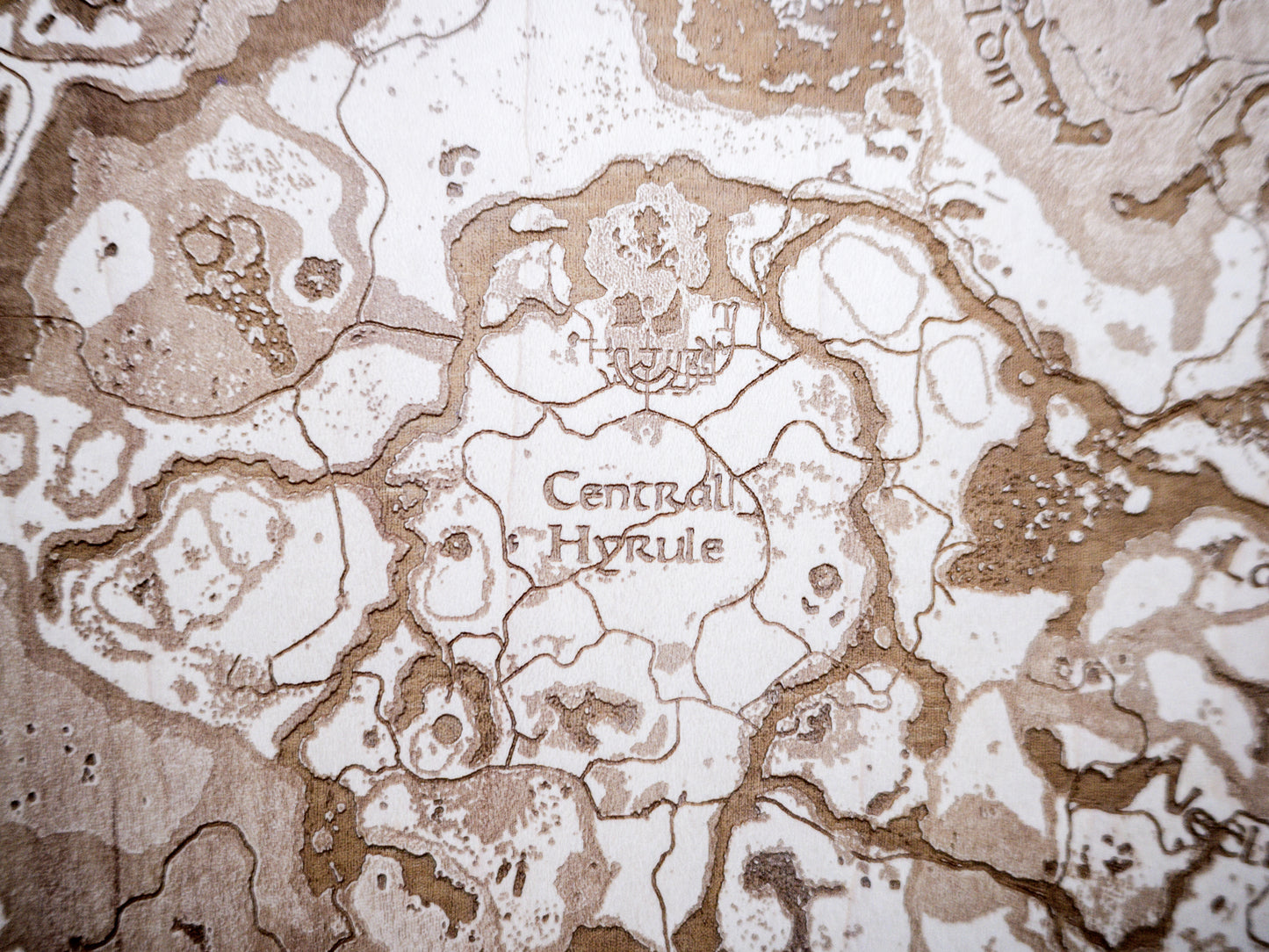 Breath of the Wild Map, Zelda Wood Engraved Display Map Art