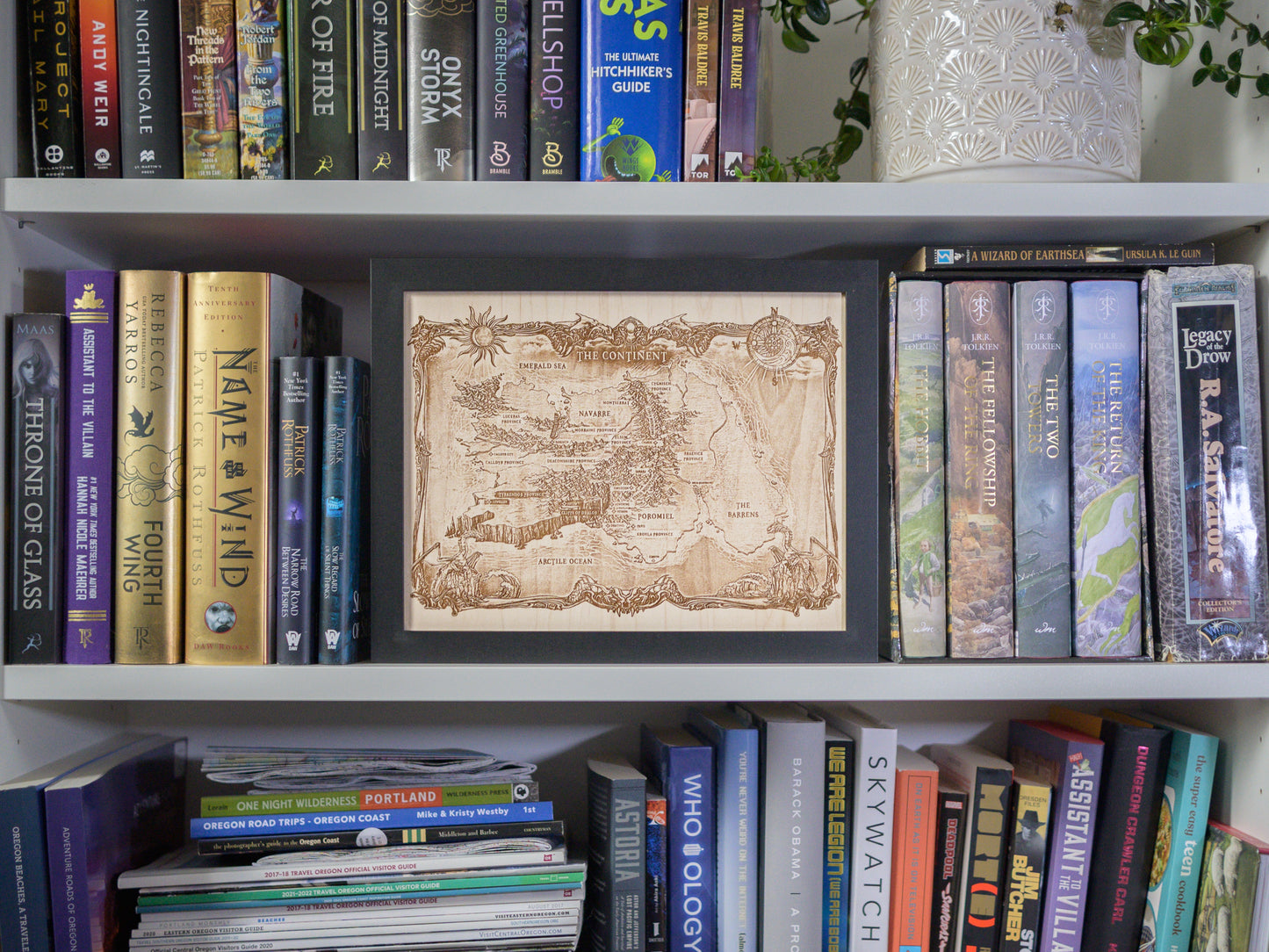 Fourth Wing/Iron Flame: Empyrean Wood Engraved Display Map