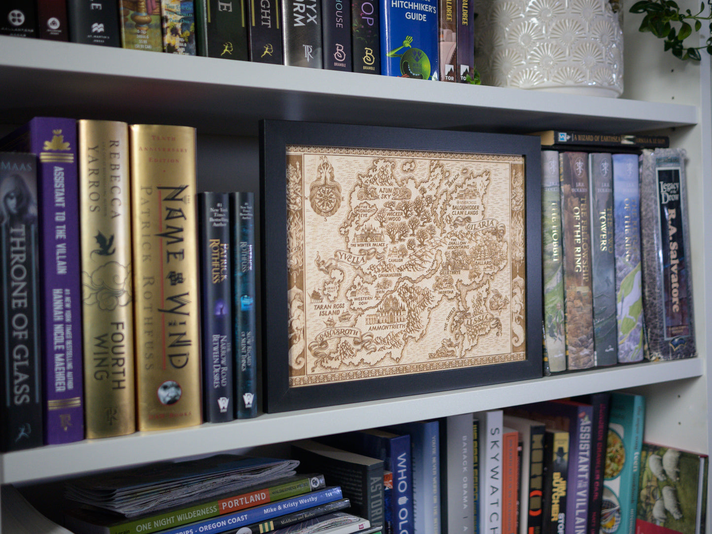 Quicksilver Map, Wood Engraved Map of Fae & Alchemy Book 1