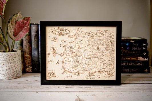 The Wheel of Time: Randland Wood Engraved Display Map