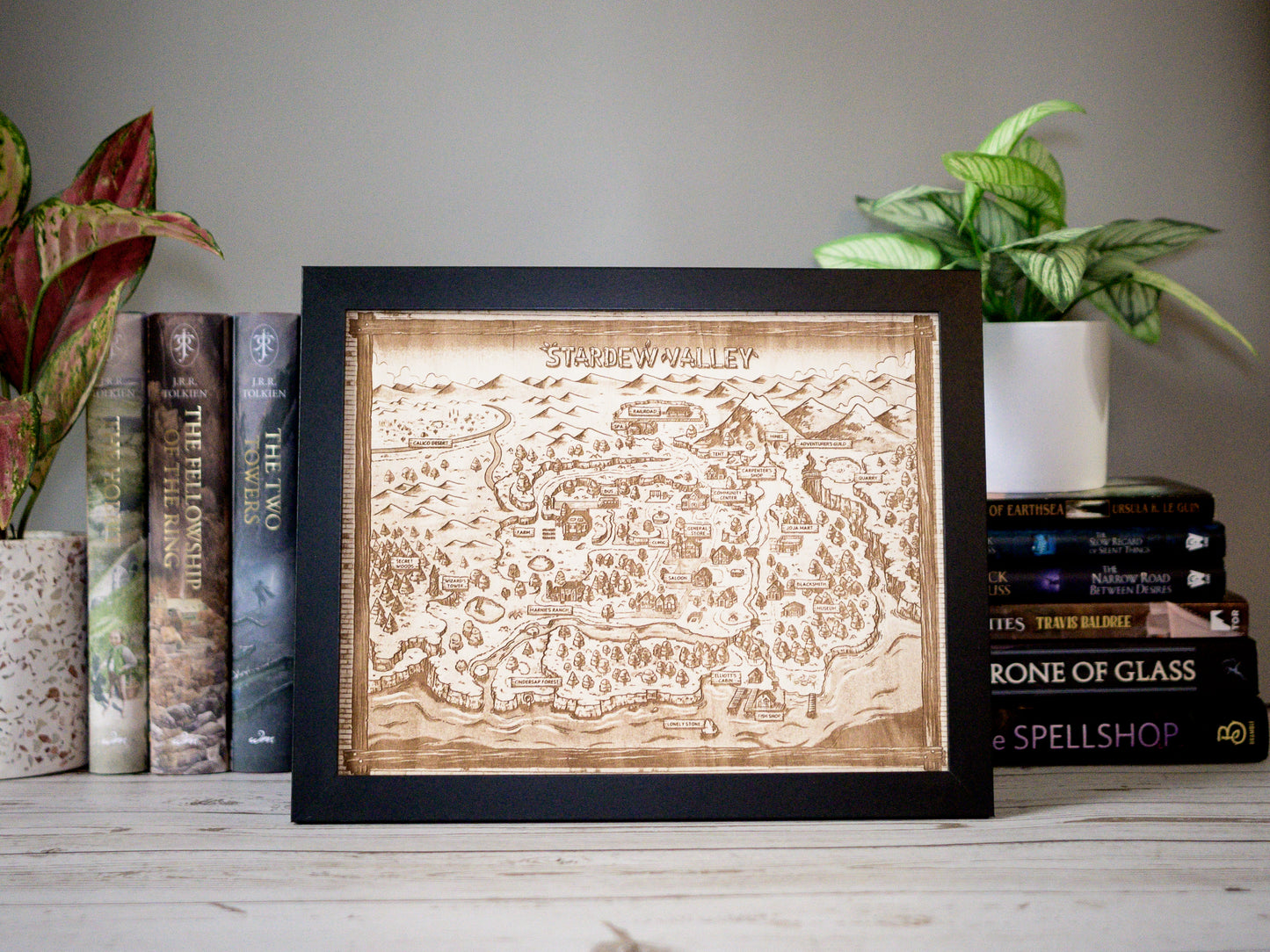 Stardew Valley Wood Engraved Map