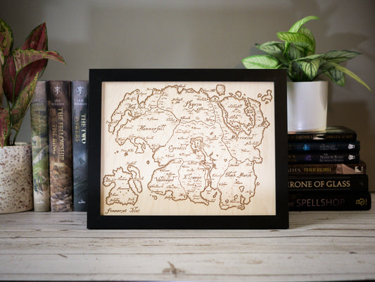 Elder Scrolls: Tamriel Wood Engraved Display Map