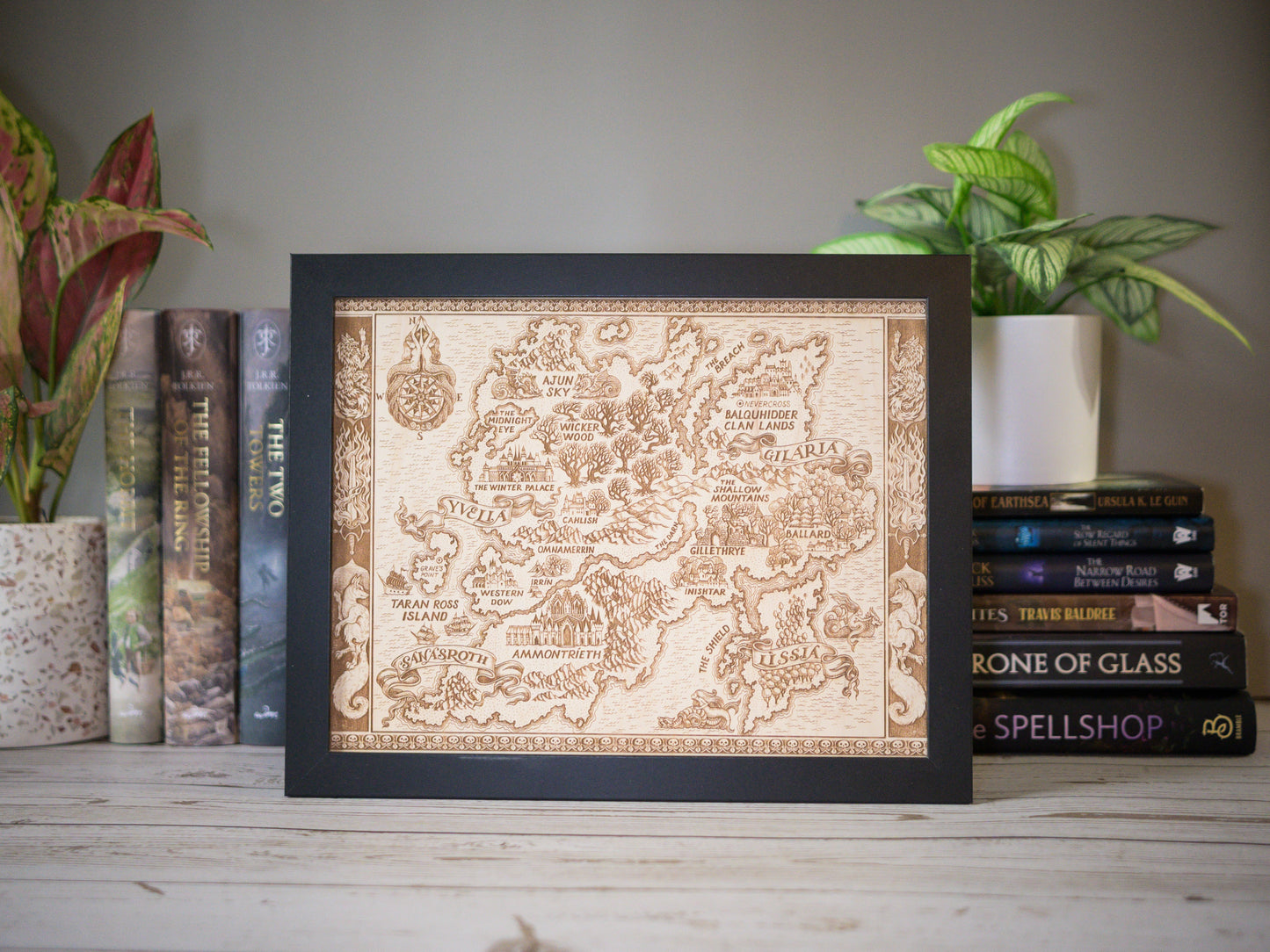 Quicksilver Map, Wood Engraved Map of Fae & Alchemy Book 1