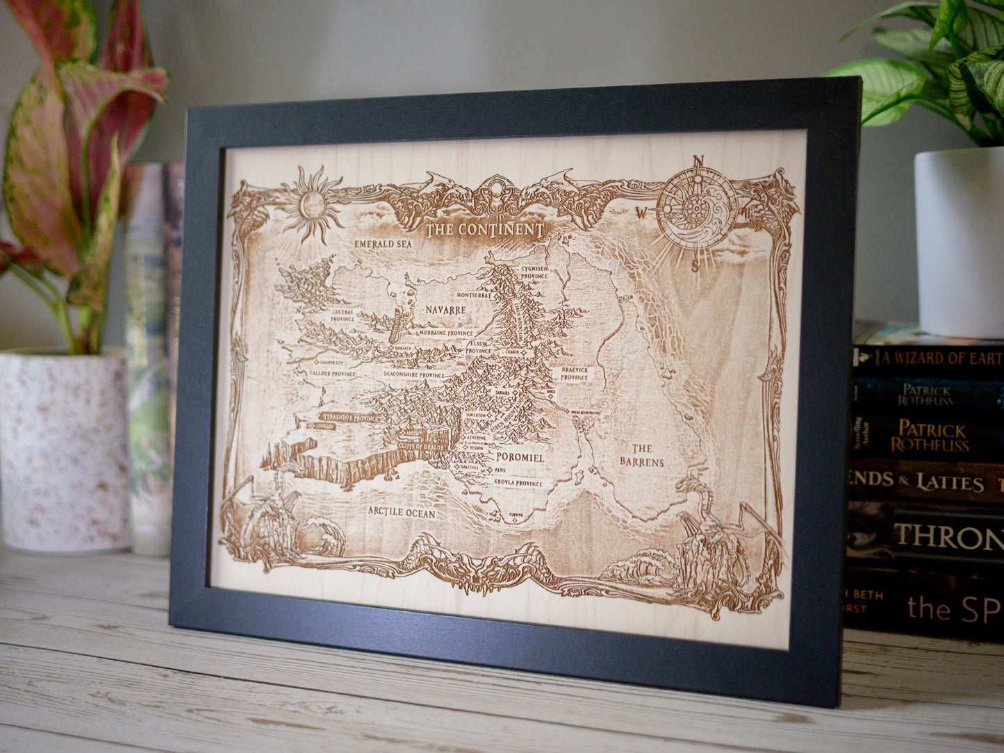 Fourth Wing/Iron Flame: Empyrean Wood Engraved Display Map