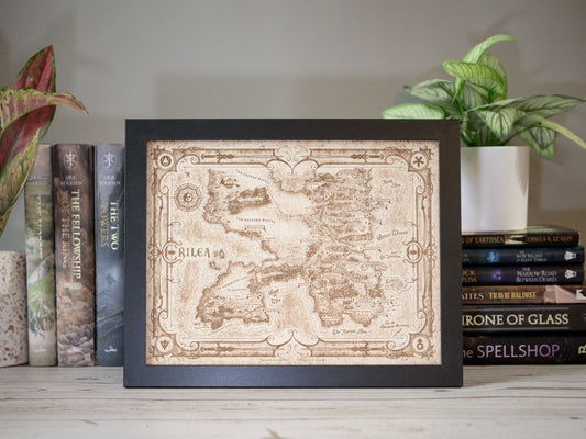 Throne of Glass: Erilea Wood Engraved Display Map