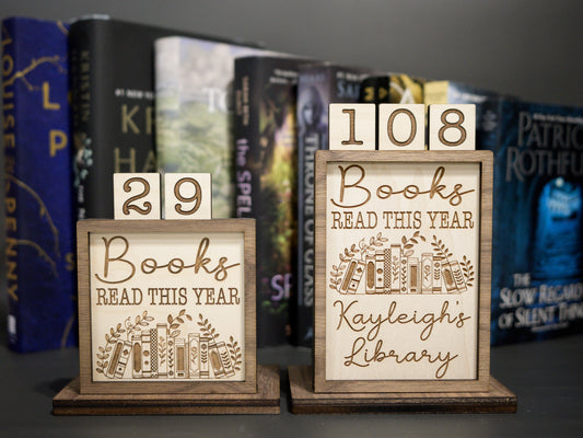 Reading Tracker - Wood Book Counter