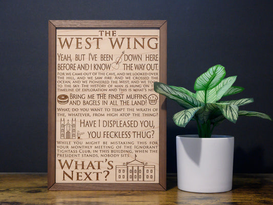The West Wing Wood Engraved Wall Art