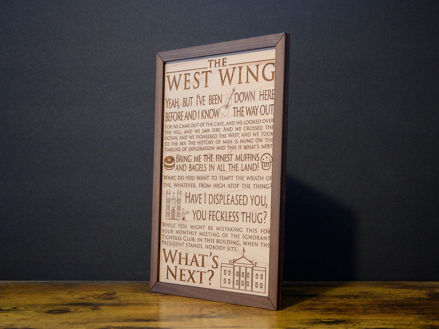 The West Wing Wood Engraved Wall Art