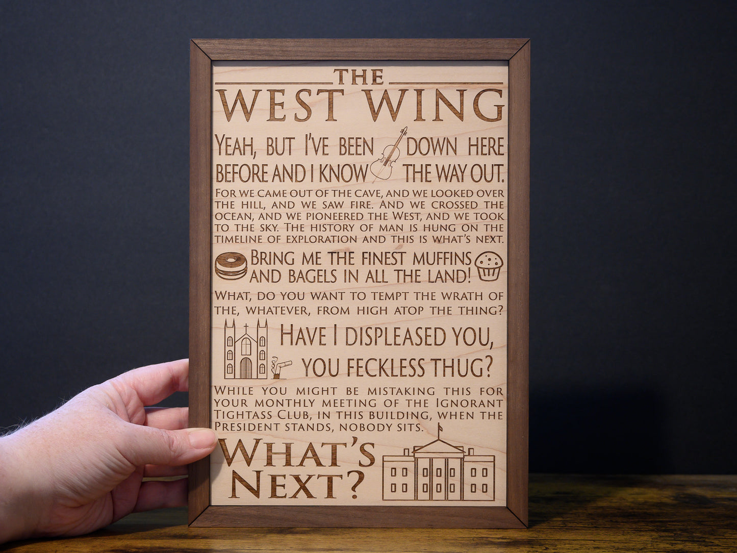 The West Wing Wood Engraved Wall Art