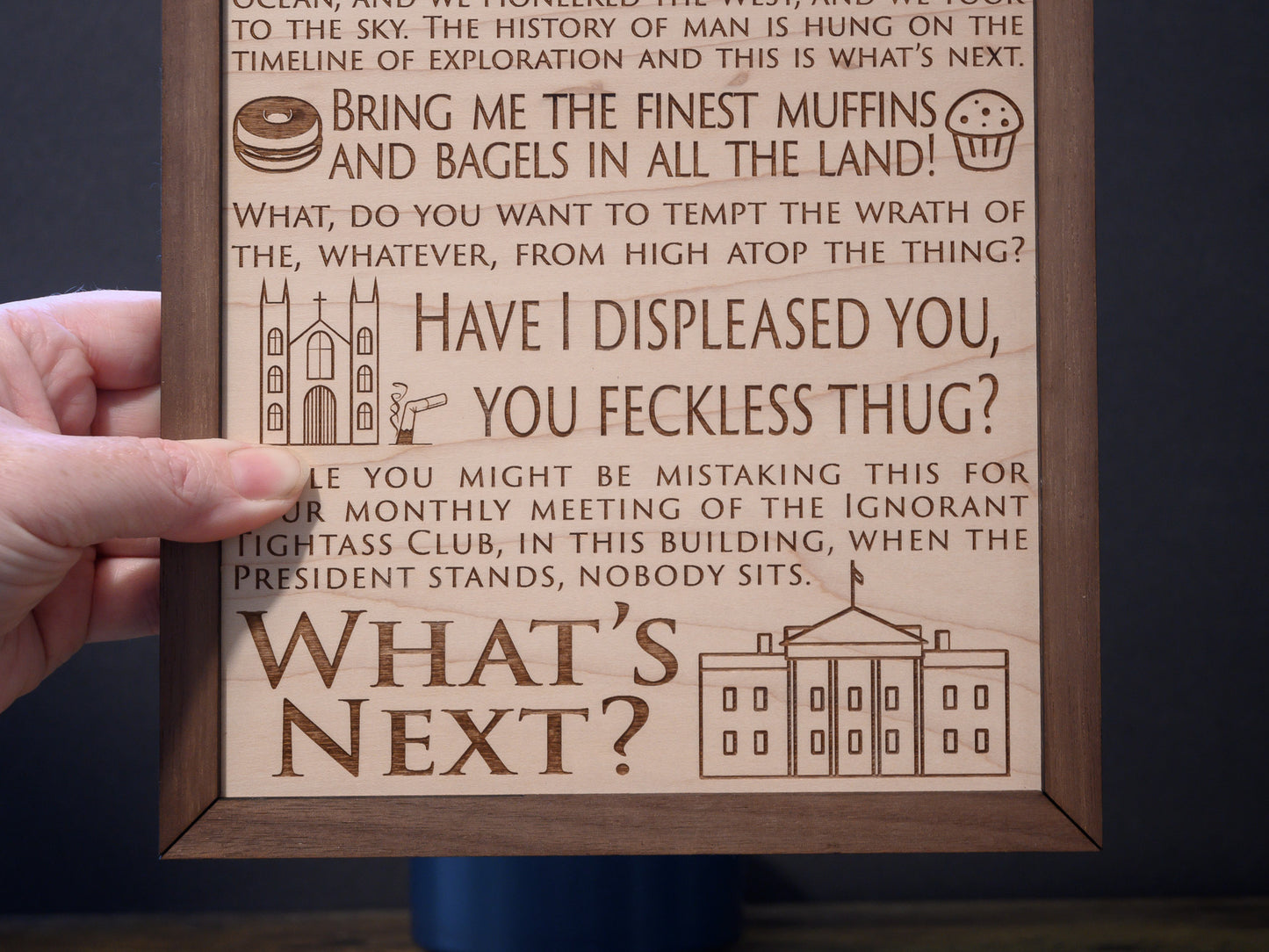 The West Wing Wood Engraved Wall Art