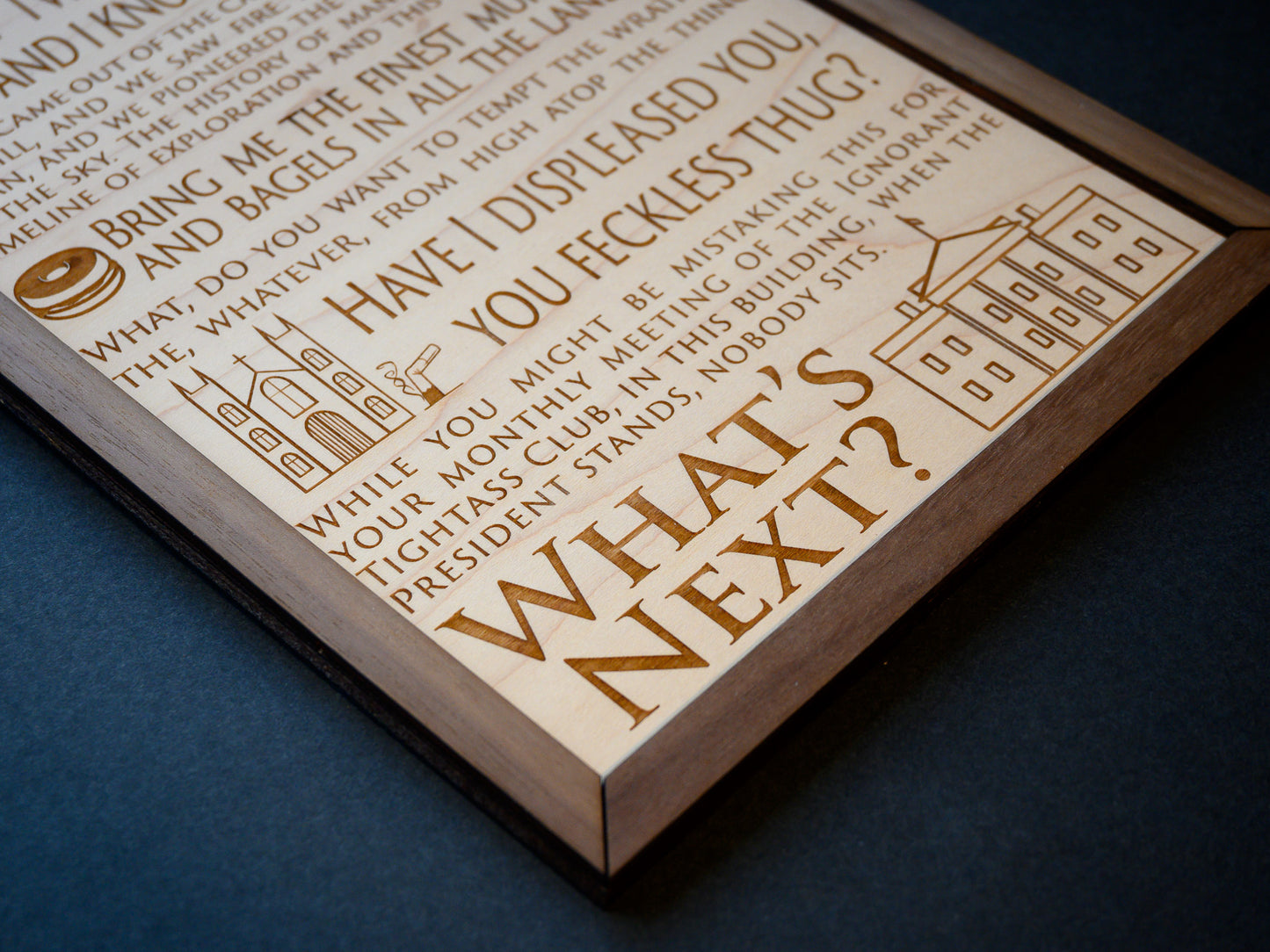 The West Wing Wood Engraved Wall Art