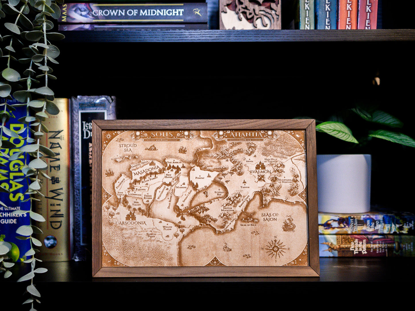 From Blood and Ash: Solis & Atlantia Wood Engraved Display Map