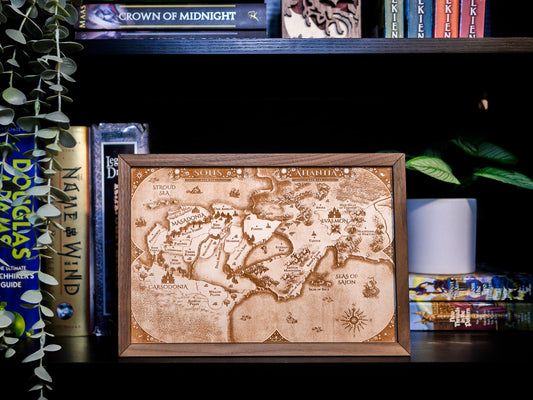 From Blood and Ash: Solis & Atlantia Wood Engraved Display Map