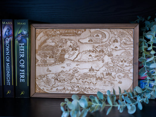 Flesh & Fire: Iliseeum Wood Engraved Display Map