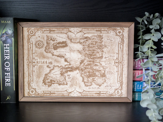 Throne of Glass: Erilea Wood Engraved Display Map