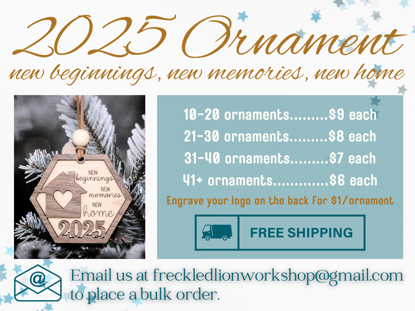New Home Ornament, 2025 Christmas Holiday Ornament