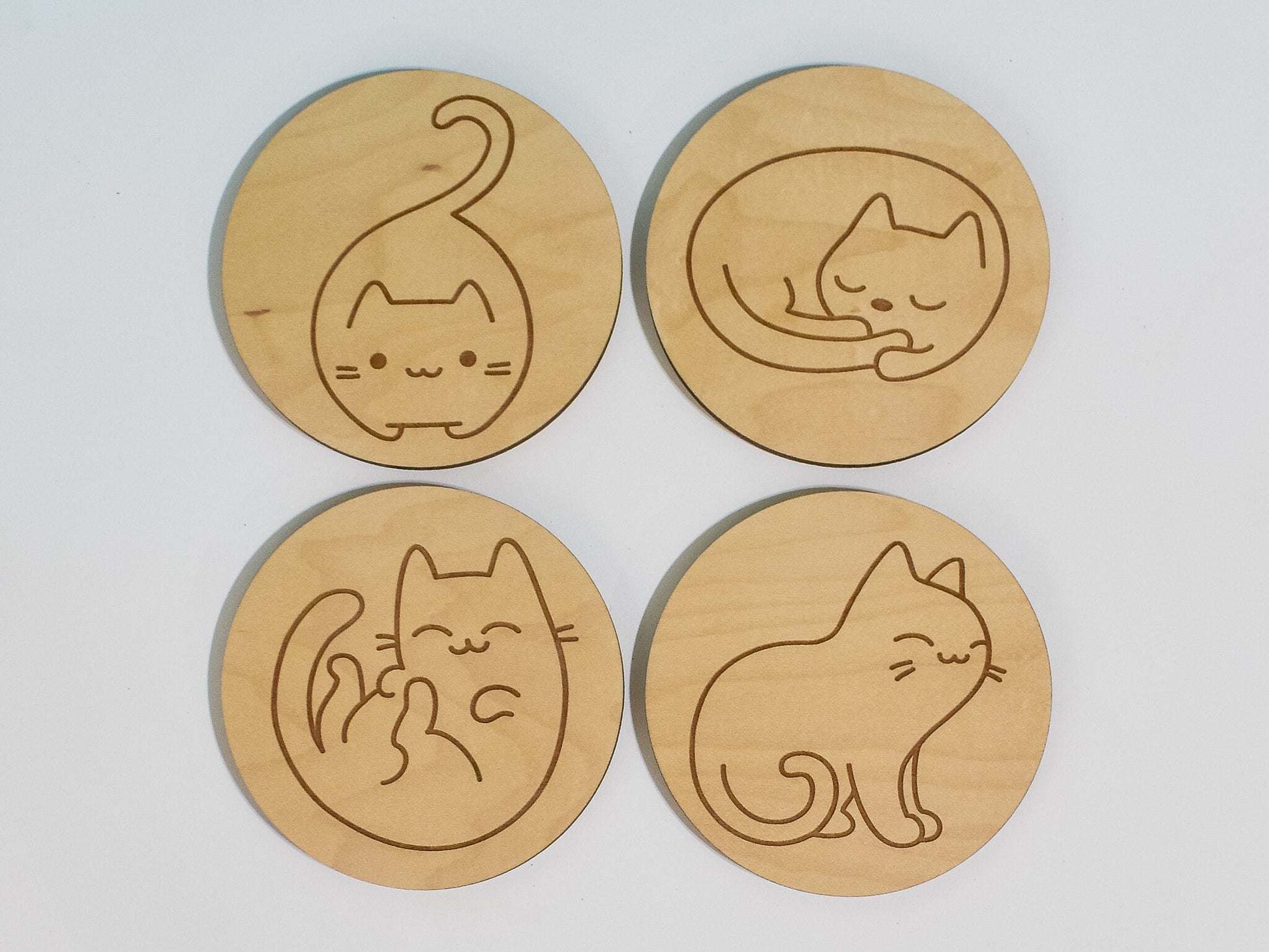Cat Coasters, Set of 8, Cute Cats, Cat Lovers Gift, Gift for Cat Mom, Crazy Cat Lady