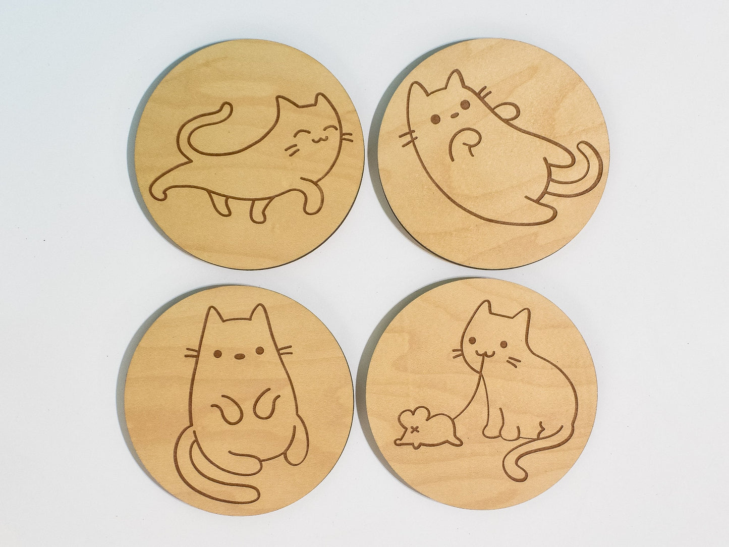 Cat Coasters, Set of 8, Cute Cats, Cat Lovers Gift, Gift for Cat Mom, Crazy Cat Lady