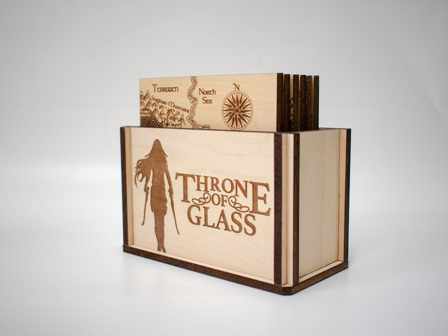 Throne of Glass Coasters, Map Coasters, Throne of Glass Gift Idea, Wood Map, Book Lovers Home Decor