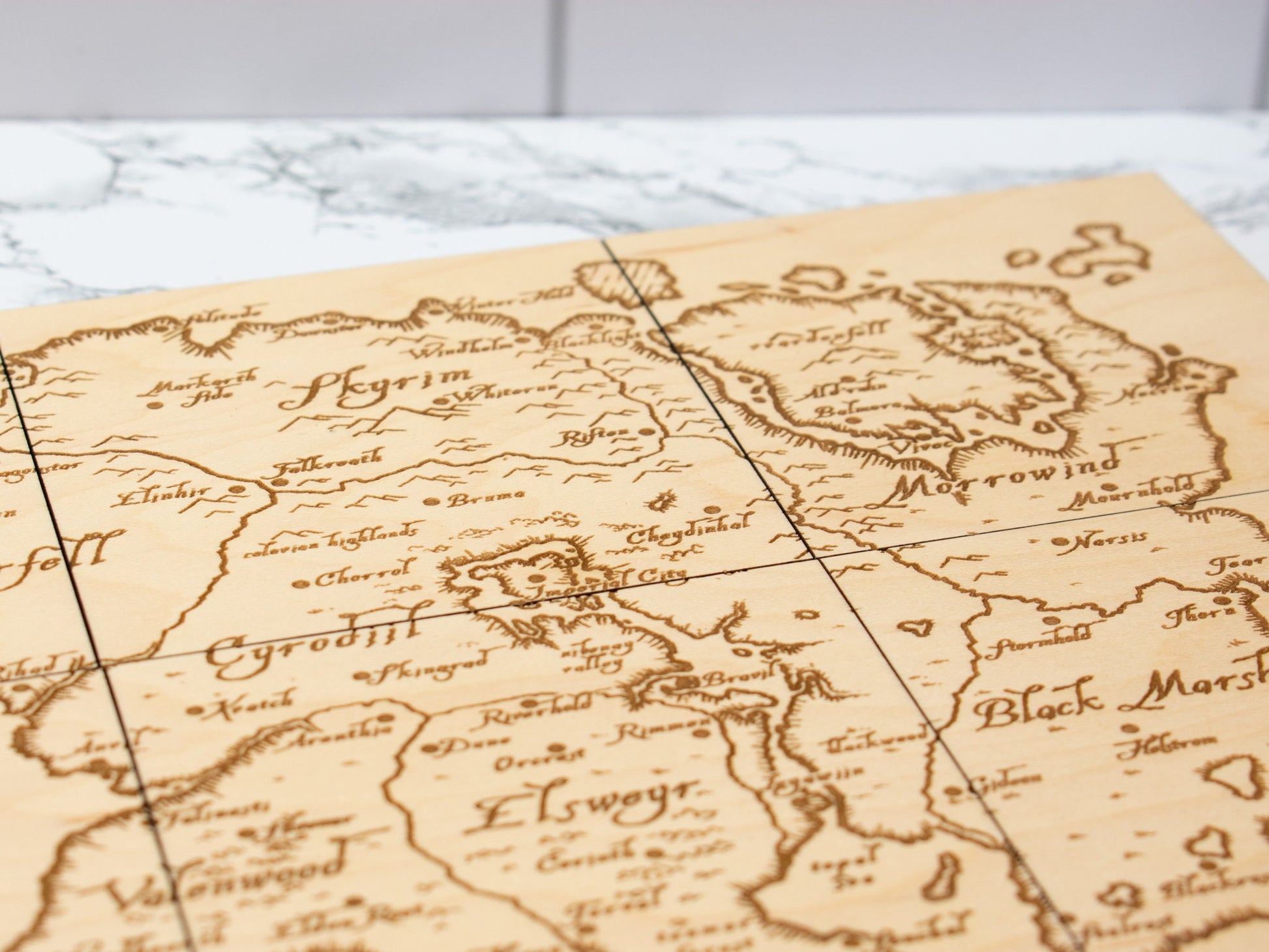 Elder Scrolls Coasters, Map Coasters, Elder Scrolls Gift Idea, Wood Map, Elder Scrolls Home Decor
