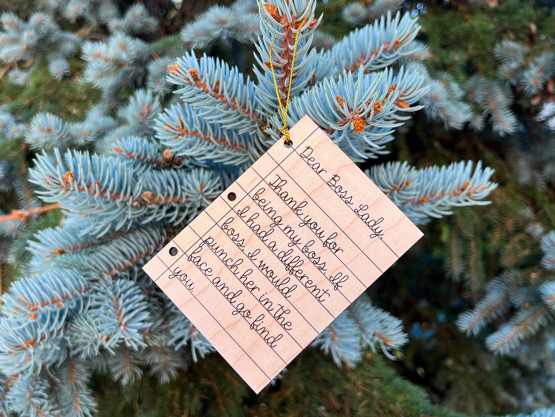 Dear Boss Lady Ornament, Funny Boss Gift, Christmas Gift or Gift Tag for Boss Lady