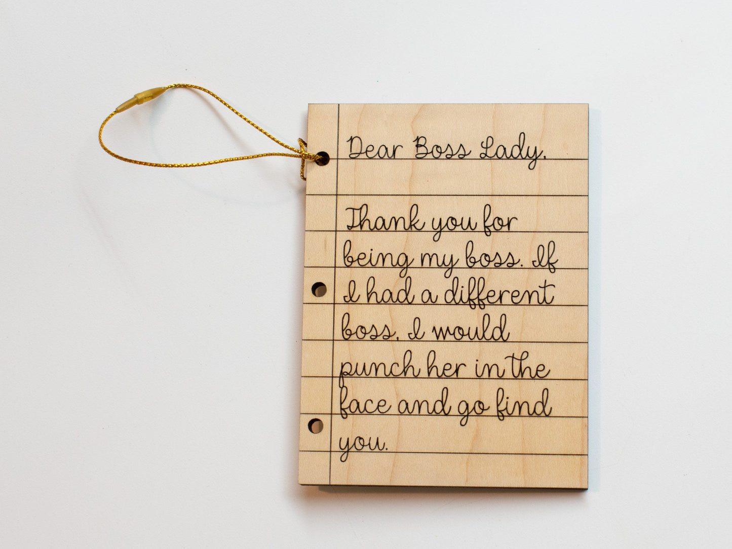 Dear Boss Lady Ornament, Funny Boss Gift, Christmas Gift or Gift Tag for Boss Lady