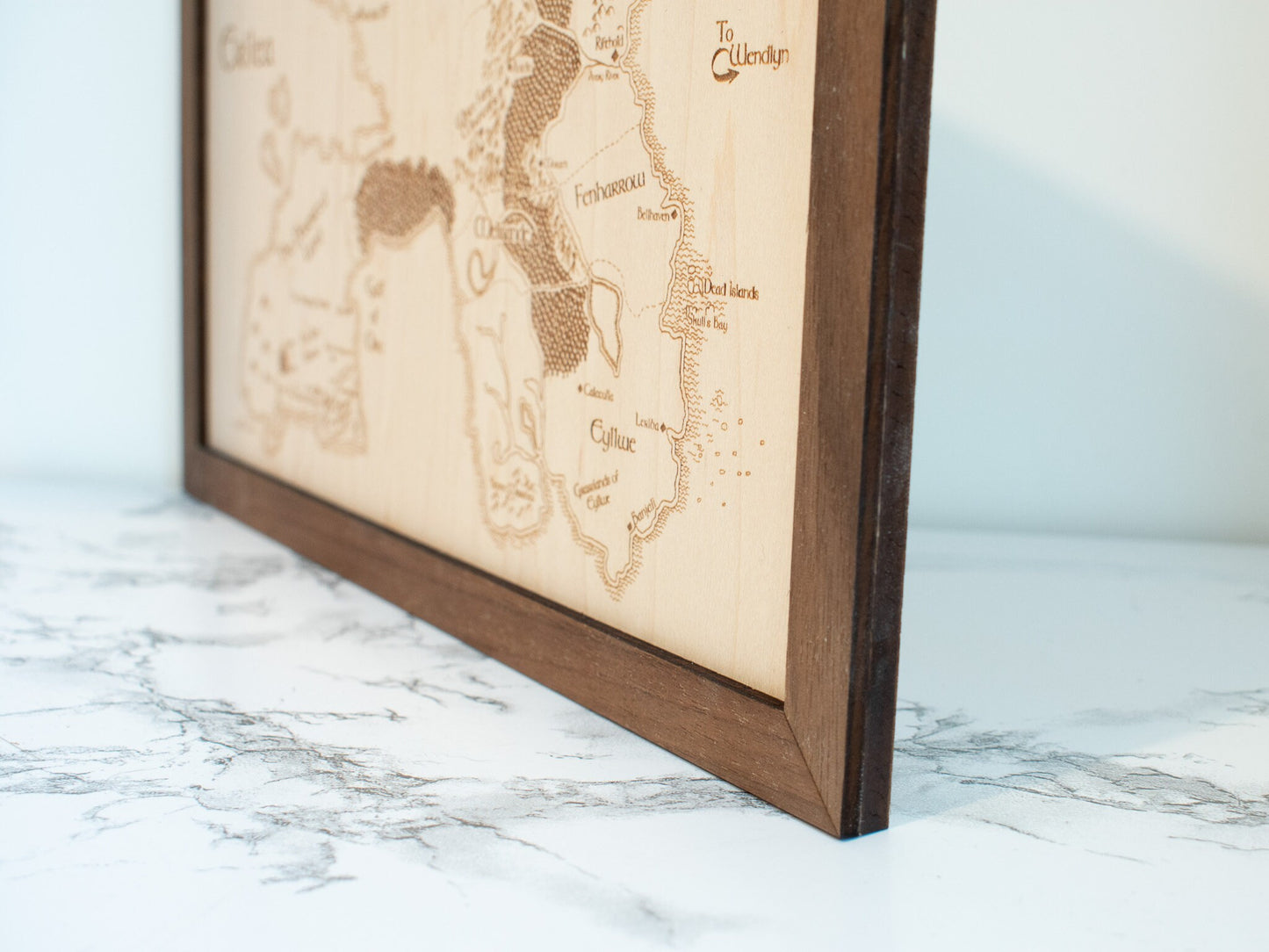Throne of Glass Map, Wood Engraved Map of Erilea