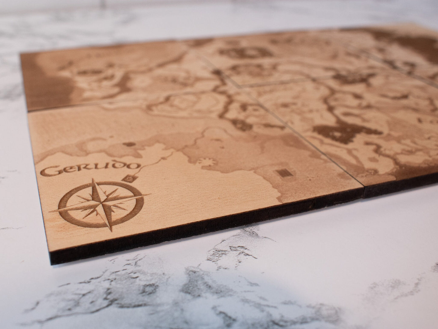 Breath of the Wild Map Coasters, Zelda BOTW/Tears of the Kingdom Wood Coasters